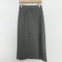 비나인 모보리 울 슬릿 버튼 스커트