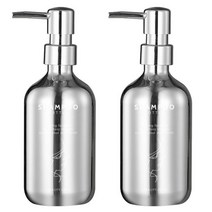 윈프라이스 크롬 미러 리필 디스펜서 샴푸리필용 500ml, 실버, 2개