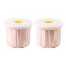 인콕 도자기 이유식 용기 250ml, 핑크, 2개