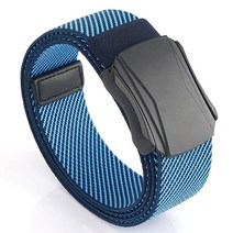 바로킵 알루미늄 버클 캐주얼 탄력 밴드 벨트, 교차블루