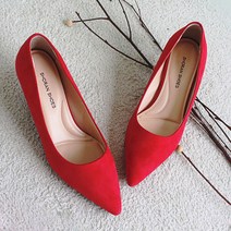 르본디 스웨이드 스틸레토 펌프스 여성 구두 5cm