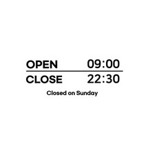 스위트스페이스 오픈 클로즈 요일 휴무 타입 2 매장스티커 + 여분 스티커 세트, 블랙