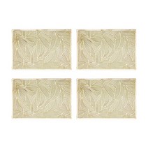 대한몰 북유럽 플라워 식탁 테이블 매트 4p, 사각야자 골드, 45 x 30 cm