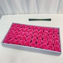 이플린 3겹 비누꽃 장미 50p + 일반꽃대 50p, 진핑크
