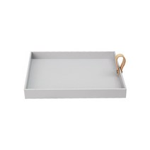 윰스 가죽 핸들 스퀘어 다용도 트레이 스토리지, 그레이