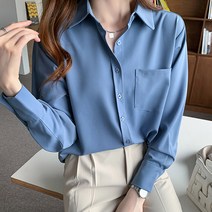 포플러앤씨 여성용 리안버스 포켓 블라우스