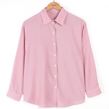 빼빼 여성용 세로 잔스트라이프 루즈핏 코튼 셔츠 남방