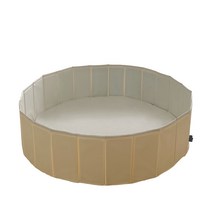 까사드로잉 접이식 방수 2중 PVC 볼풀장 촉감놀이 수영장 플레이매트, 베이지 + 그레이