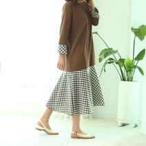 보리맘 밑체크 임산부 원피스 a232