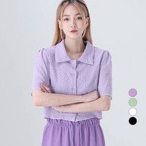 어썸어라운드 여성용 링클 컬러 반팔 블라우스
