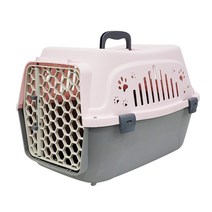 네츄럴프로 탄탄켄넬 큐티 반려동물 이동장 + 배변판, 핑크