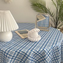 GUNU 인테리어 소프트 그리드 패턴 테이블보, 블루, 150 x 200 cm