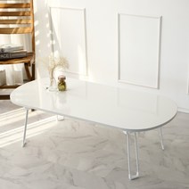 LPM 심플 프리미엄 라운드 대형 접이식 테이블 1200 x 600 x 335 mm, 화이트