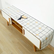 알럽홈 엘프 아트 TV장 매트, 화이트그리드