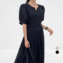 바블링브룩 여성용 하프 플리츠 롱 원피스