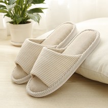 에이원 스프라이트 린넨 거실 슬리퍼, 베이지