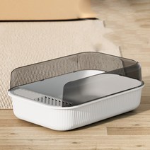 YPET 인테리어 반밀폐 고양이 화장실 배변판, 화이트