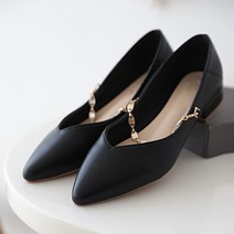 인더슈 프리넬 스텔레토 비즈 체인 스트랩 플랫슈즈 2.5cm