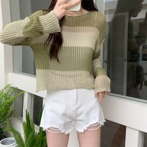 아이엠몽 여성용 니반 긴팔 레이어드 그물 티셔츠
