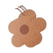 꽃모양 코르크 냄비받침, 브라운, 3개