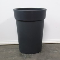 원형 유니크 와이드 플라스틱 화분, 블랙