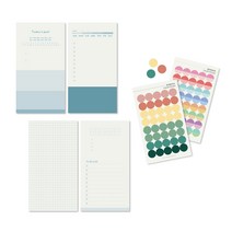 판다몽 DIY 떡메모지 투두리스트 4종 + 다꾸스티커 2종 세트, 혼합색상, 1세트