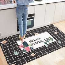 주방을 위한 주방같은 귀여운 방수 발매트, 헬로격자