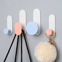 조이앤조이 간편 부착 벽걸이 후크 02, 노르딕 화이트 후크, 4개