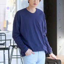 플레이즈 남성용 라운드넥 코튼 오버핏 티셔츠