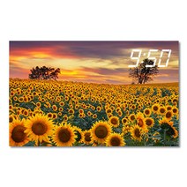 홈마인 캔버스 프린팅 액자 시리즈 LED 시계 해바라기 풍경 800 x 500 mm, 1