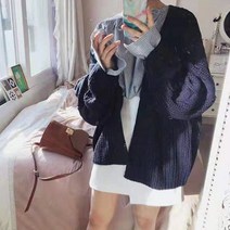 안다로미 여성용 꽈배기 펠리 가디건