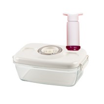 아띠홈 진공밀폐용기 세트, 1세트, 유리 직사각 1050ml + 펌프