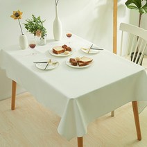 마켓에이 컬러 방수 무지 식탁보, 화이트, 140 x 200 cm