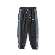 AOULS 아울스 남성용 배색 사이드 버튼 스포츠 트레이닝 팬츠 #K02108