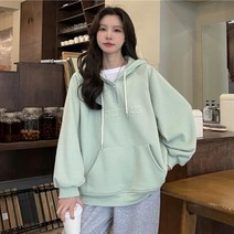 오버그로우 여성용 오버핏 후드 티셔츠