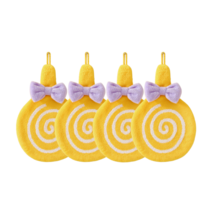 여니팩토리 막대사탕 고리수건, 옐로우, 4개