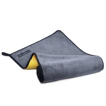 옵시디언 차량용 800GSM 극세사 세차타월 드라잉 버핑 대형, 그레이 + 옐로우, 1개