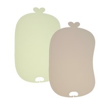 이놀 TPU 이유식 안심 도마 2종 세트, 아보카도, 연코코아
