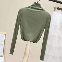 헨센 여성용 반목 물결무늬 목폴라티