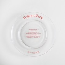 제이테이블 NYWIBG 홈카페 레터링 유리접시, 레드, 1개