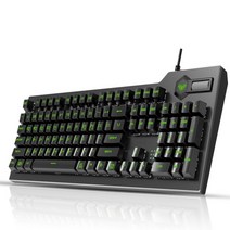 큐센 AULA F2063 그린 LED 게이밍 기계식 키보드 갈축, 일반형, 혼합색상