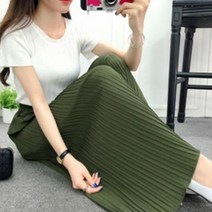 여성용 라라온 레사 플리츠 와이드 팬츠