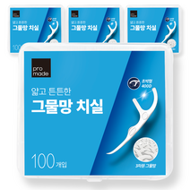 프로메이드 얇고 튼튼한 그물망 치실, 100개입, 4개