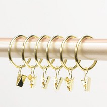 MEO 인테리어 커튼 집게링 45mm, 골드, 20개
