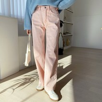 여성용 컬러 와이드 데님팬츠 PT9226K21