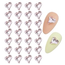 메이브라운 대용량 3D 하트 네일스톤 8 x 9 mm, 연핑크, 30개