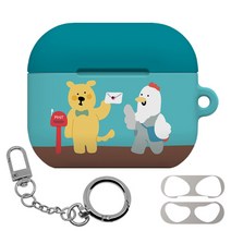 몬드몬드 에어팟 3세대 하드 케이스 + 철가루 방지 스티커 + 키링 세트, 하루생활 러브레터