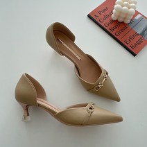 파이 여성 스틸레토 체인장식 사이드오픈 하이힐 5cm MT_535-1