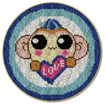 알로데 애니멀 라운드 러그 카펫 DIY 스킬 자수 세트 중국어버전, NO 04(컬러인쇄메쉬), 1세트