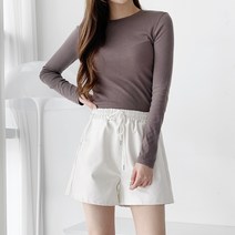 가비진 여성용 밴드 레더 반바지 팬츠 도레미씨 29로제